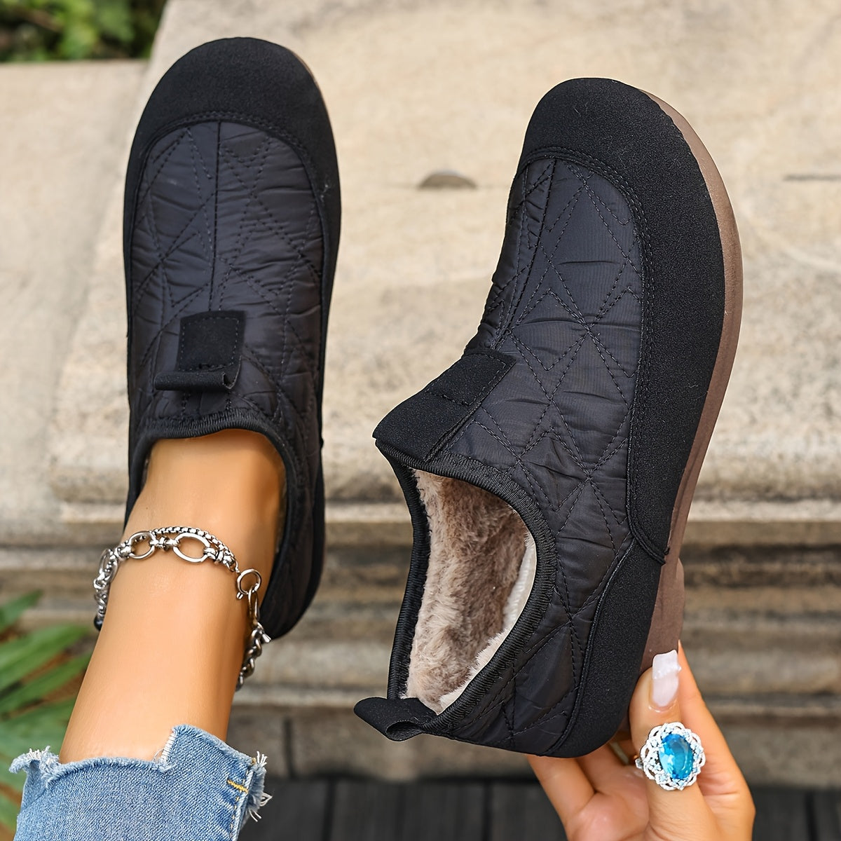 Sabina | Ciepłe wsuwane buty z futerkową wyściółką