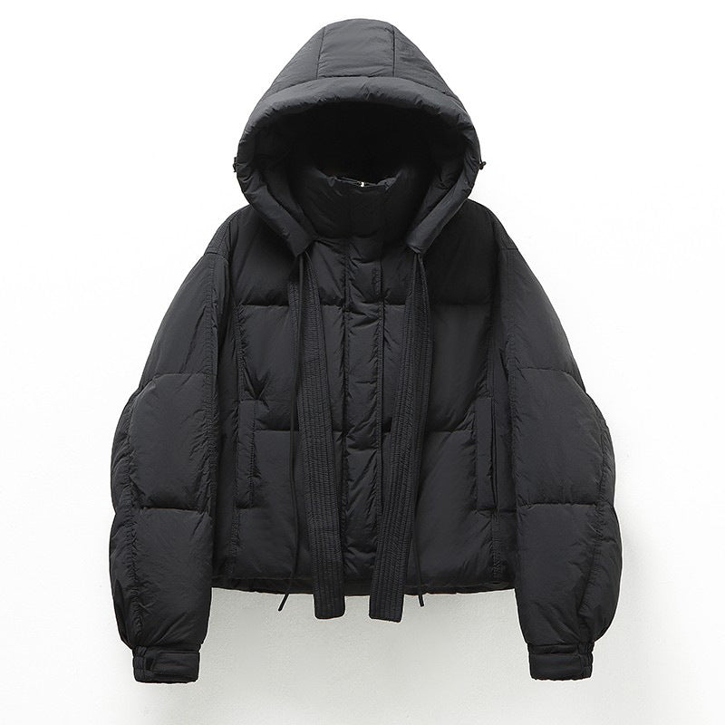 Sabina | Oversize’owa, pikowana kurtka zimowa z kapturem