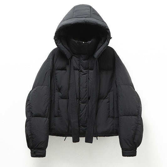 Sabina | Oversize’owa, pikowana kurtka zimowa z kapturem