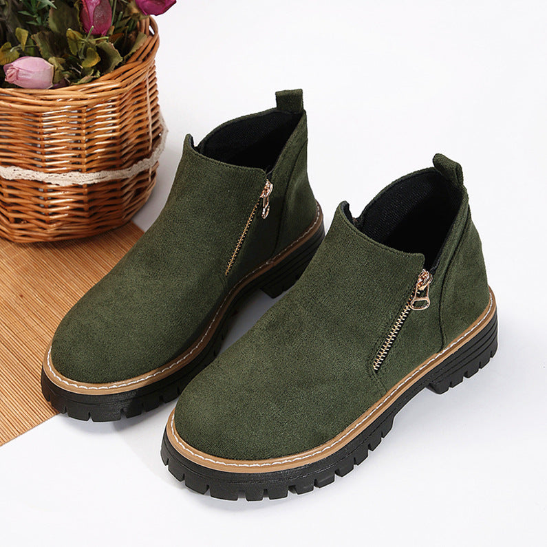 Sabina | Eleganckie niskie botki z suwakiem